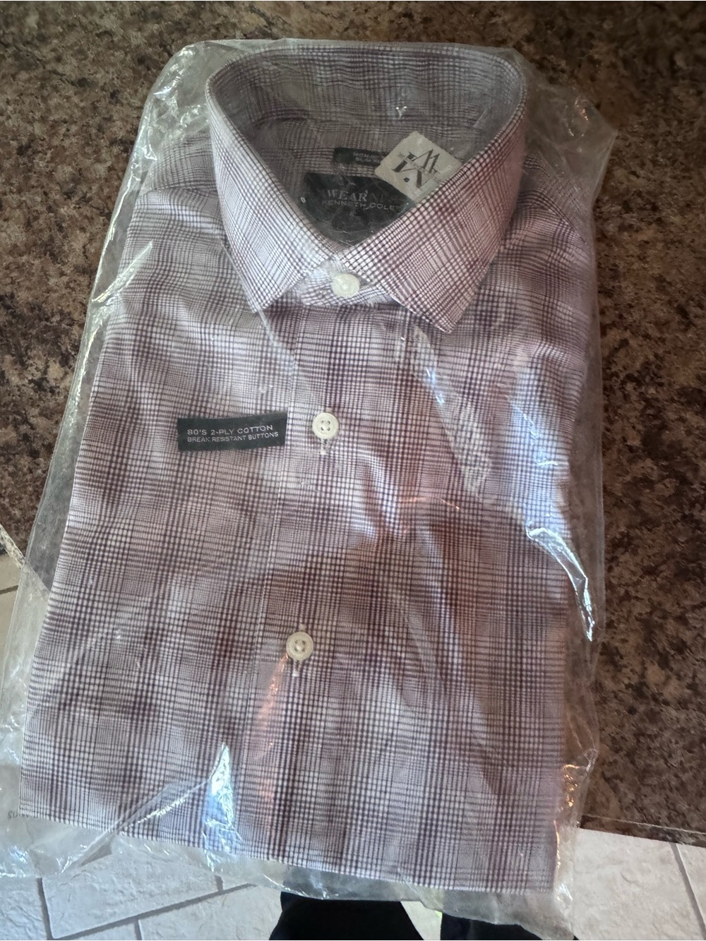 Kenneth Cole Purple Plaid Slim fit Men's Dress Shirt